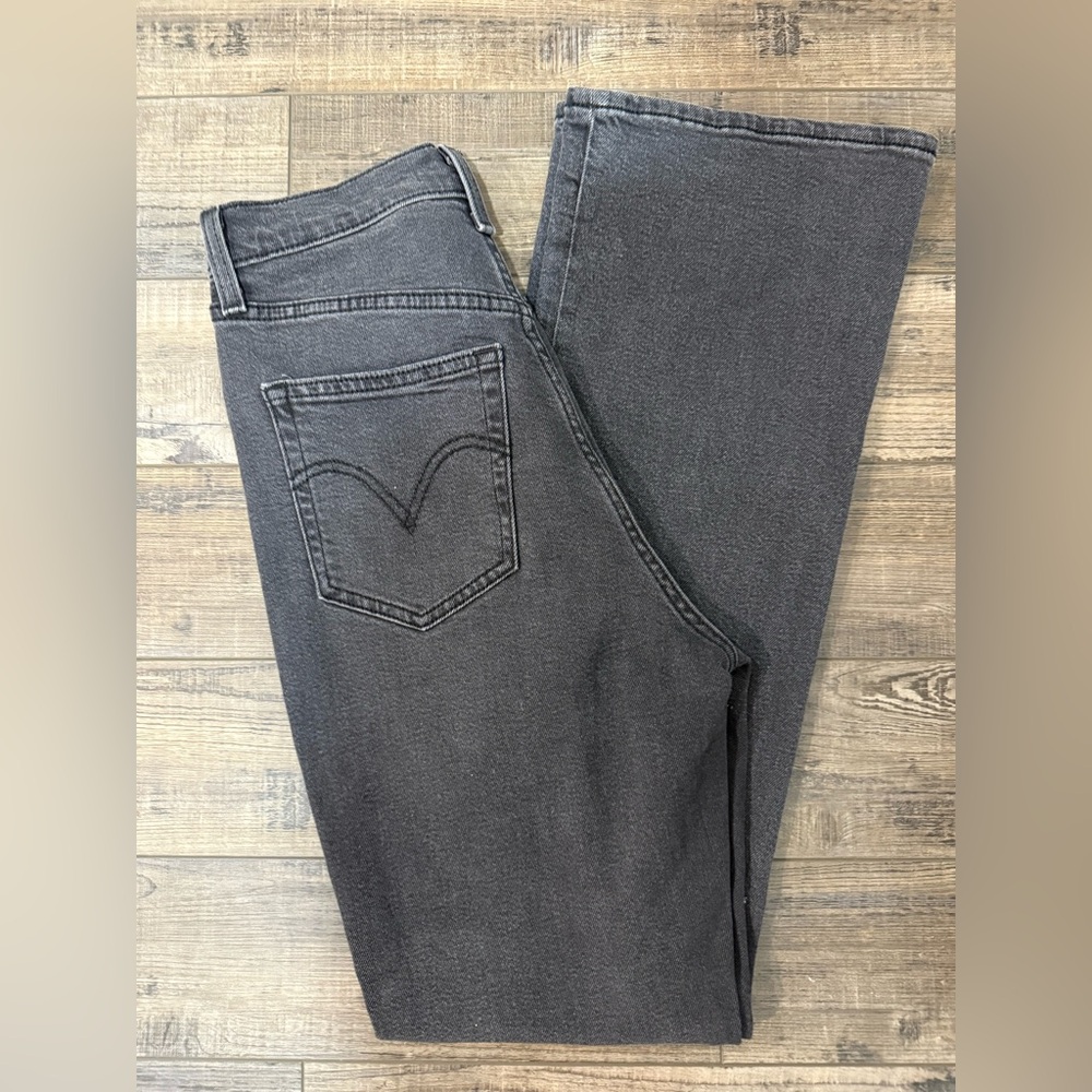 Levi's Ribcage Boot Jeans Black Wash  29 / 33 - Picture 9 of 10